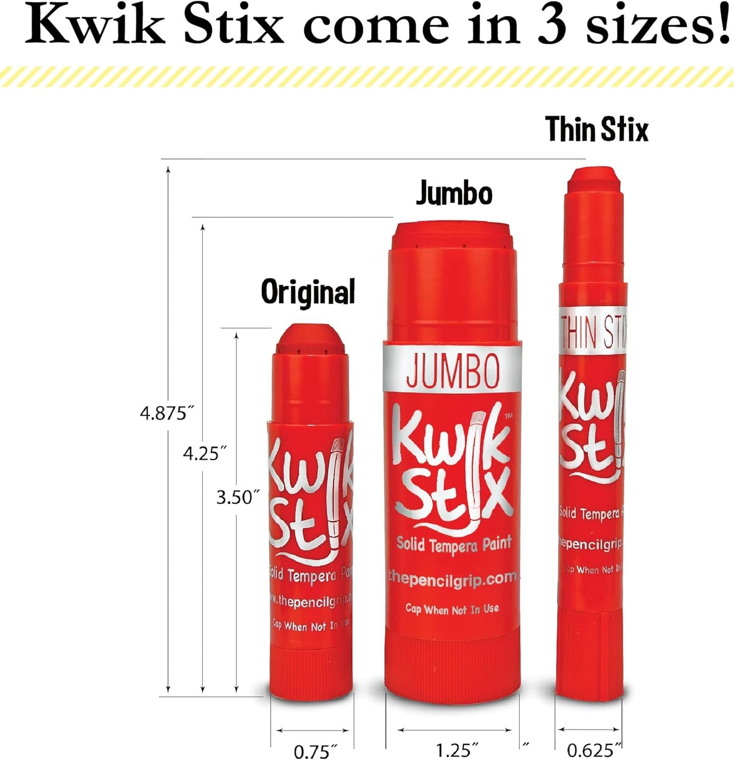 The Pencil Grip Kwik Stix Paint Pens, Solid Tempera Paint Pens, Paint Sticks, Super Quick Drying TPG-602, 12 Count (Pack of 1)