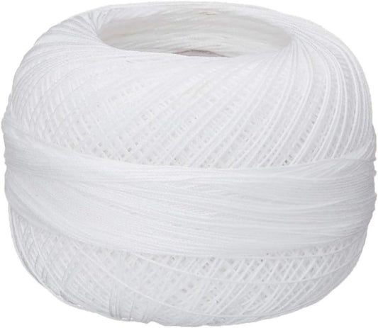 Handy Hands Lizbeth Egyptian Cotton Crochet, Tatting, Knitting Thread Lace 10 grams HH80601, Snow White, Size 80/184 yards