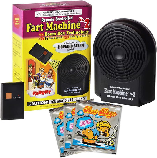 Remote Controlled Farting Machine Fart Toy with 15 Fart Sounds Plus 3 Farts in A Bag for Fart Pranks and Fart Jokes, Fart Maker Funny Gag Gift