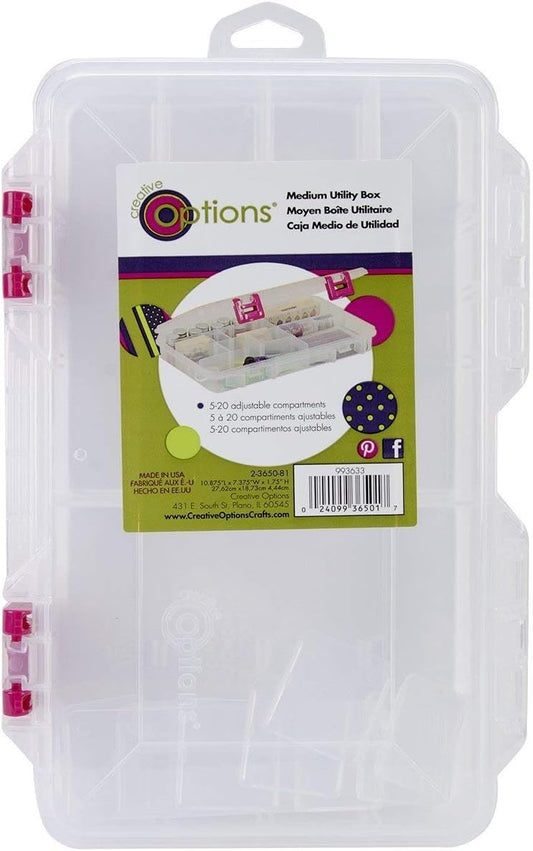 Creative Options 2-3650-81 Pro-Latch Utility Organizer with 5 to 20 Adjustable Compartments, Medium
