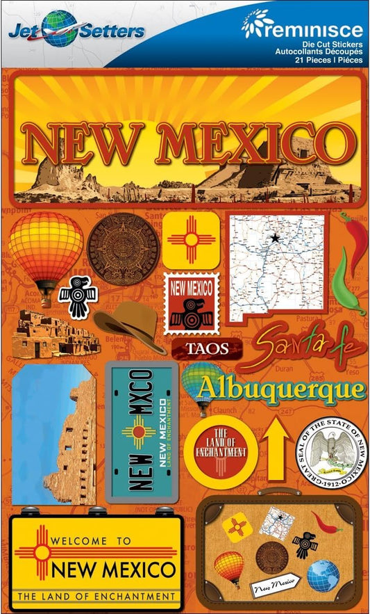 Reminisce Jet Setters 2 3-Dimensional Sticker, New Mexico