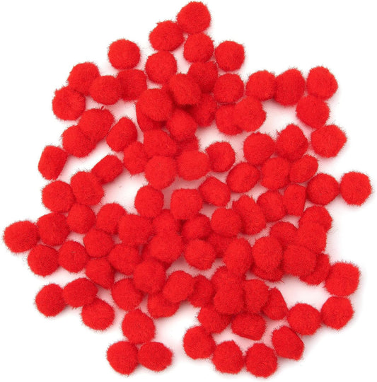Cousin DIY Red 1/2 inch Poms, 100 Pack