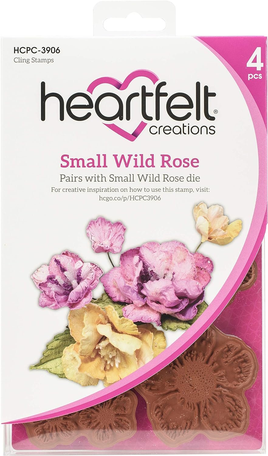 Heartfelt Creations HCPC-3906 Cling RUBBR STMP Set, Wild Rose -Small Rose