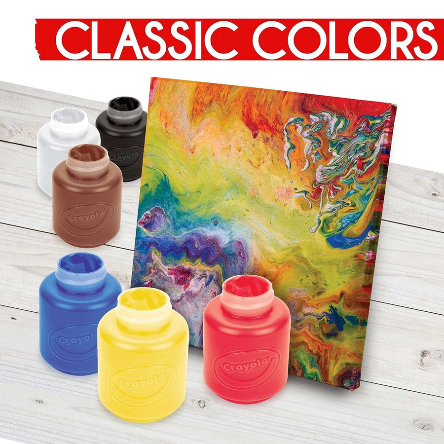 Crayola Acrylic Paint - Assorted Colors (6ct), Kids Paint, Arts & Crafts Supplies for Kids, Great For Art Projects & DIY Crafts