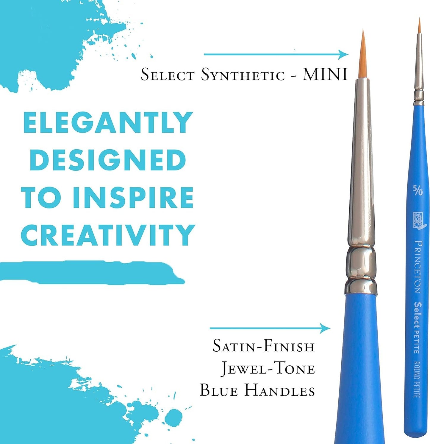 Princeton Select Artiste, Series 3750, Paint Brush for Acrylic, Watercolor and Oil, Round, 5/0