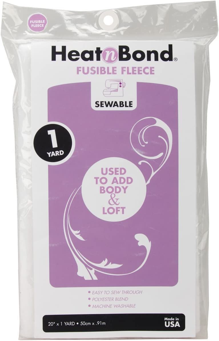 Thermoweb Heat'n Bond High Loft Iron-On Fusible Fleece-Sewable White 20"X36" (3339) (2-Pack, White)