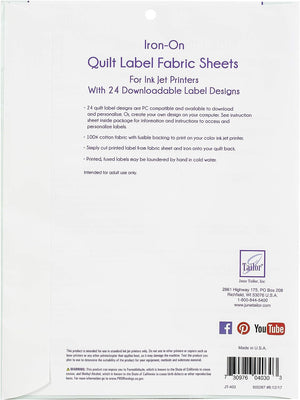 June Tailor Quilt Label Fusible Fabric Sheets, Other