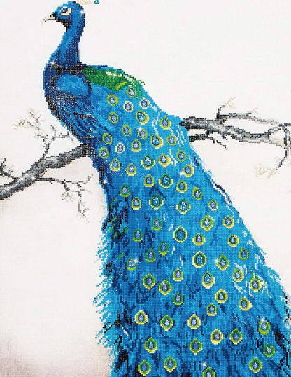 DIAMOND DOTZ Blue Peacock Diamond Painting Artwork Kit