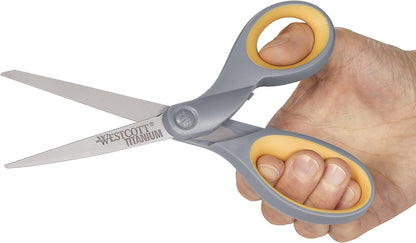 Westcott Pointed Titanium Bonded Scissors with Soft Grip Handles