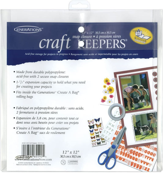 Generations Craft Keepers Snap Closure Envelope Assorted Colors 12 inch x 12 inch 85590 (10-Pack)