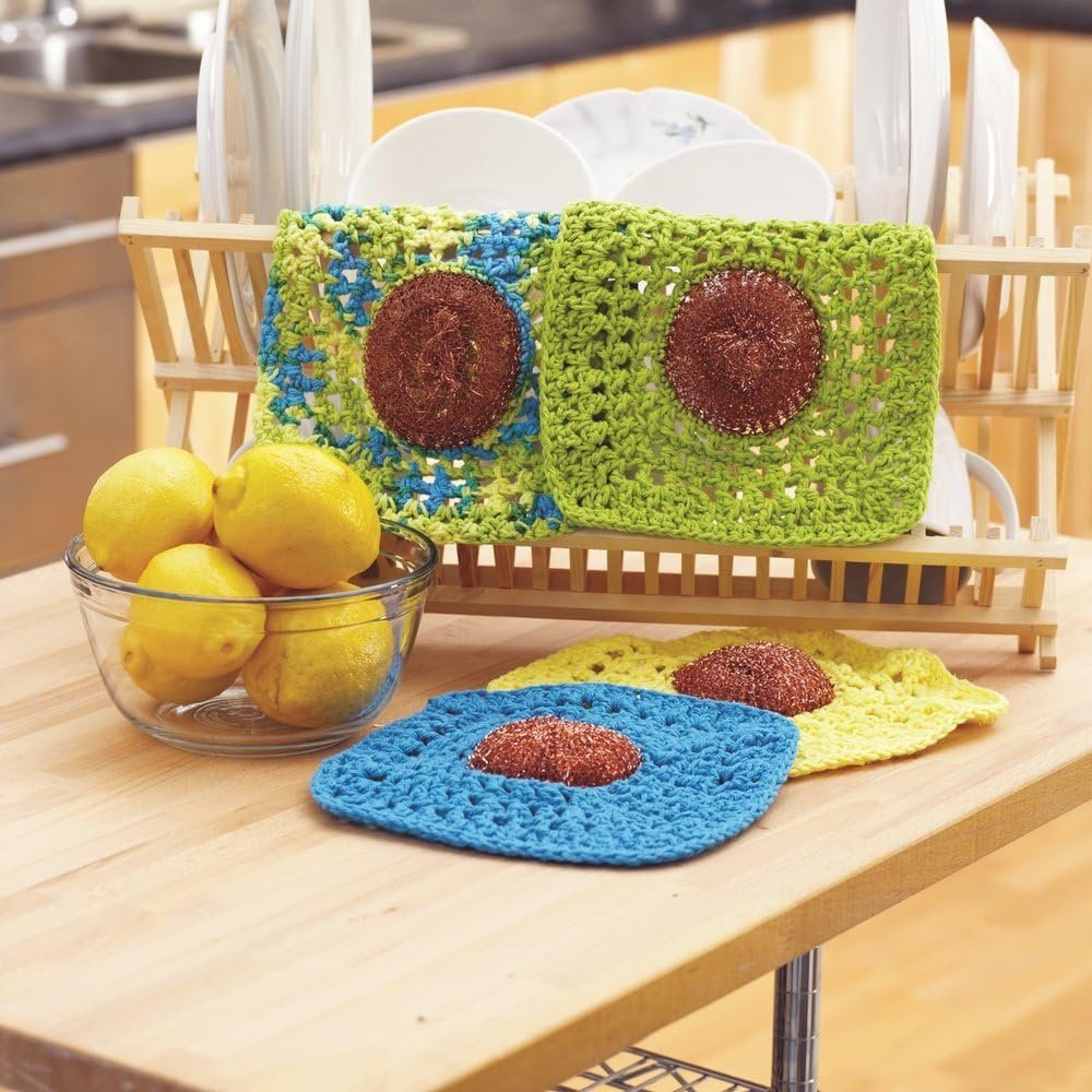 Lily Sugar 'N Cream Super Size Solid Yarn, 4oz, Gauge 4 Medium, 100% Cotton - Hot Green - Machine Wash & Dry