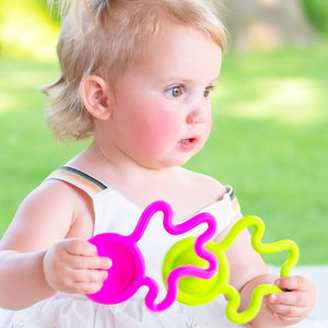 Fat Brain Toys Lil Dimpl Pink - Popping Sensory Toy & Teether, Ages 0+