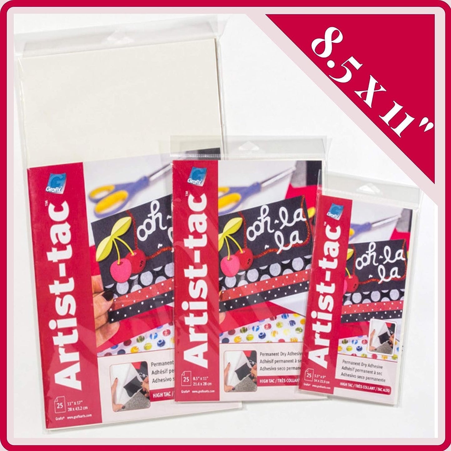 Grafix Artist-Tac Micro Adhesive Dot - Permanent Micro Adhesive Dots are A Quick, Mess-Free Mounting Option for Arts, Crafts, Papercrafts, School Projects, Stationary, and More, 8.5 x 11", 25 Pack, White, (KATP811)