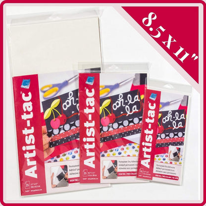 Grafix Artist-Tac Micro Adhesive Dot - Permanent Micro Adhesive Dots are A Quick, Mess-Free Mounting Option for Arts, Crafts, Papercrafts, School Projects, Stationary, and More, 8.5 x 11", 25 Pack, White, (KATP811)