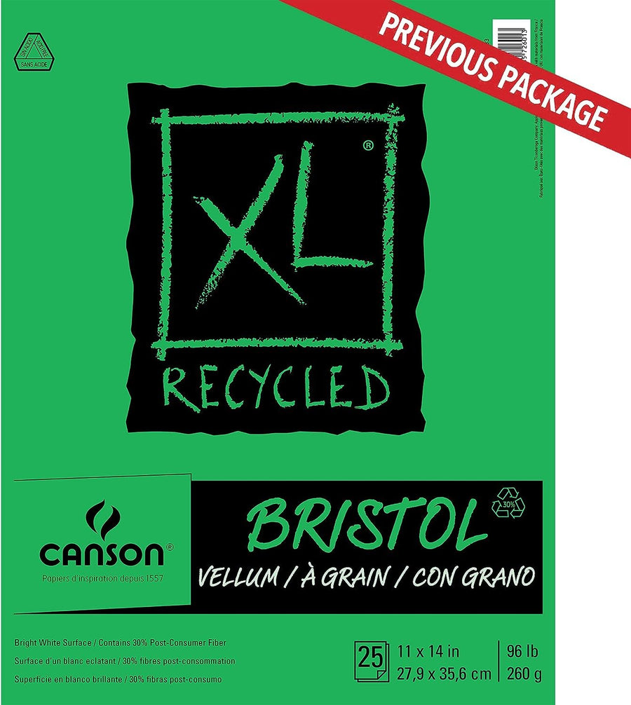 Canson XL Series Bristol Paper, Smooth, Foldover Pad, 9x12 inches, 25 Sheets (100lb/260g) - Artist Paper for Adults and Students - Markers, Pen and Ink