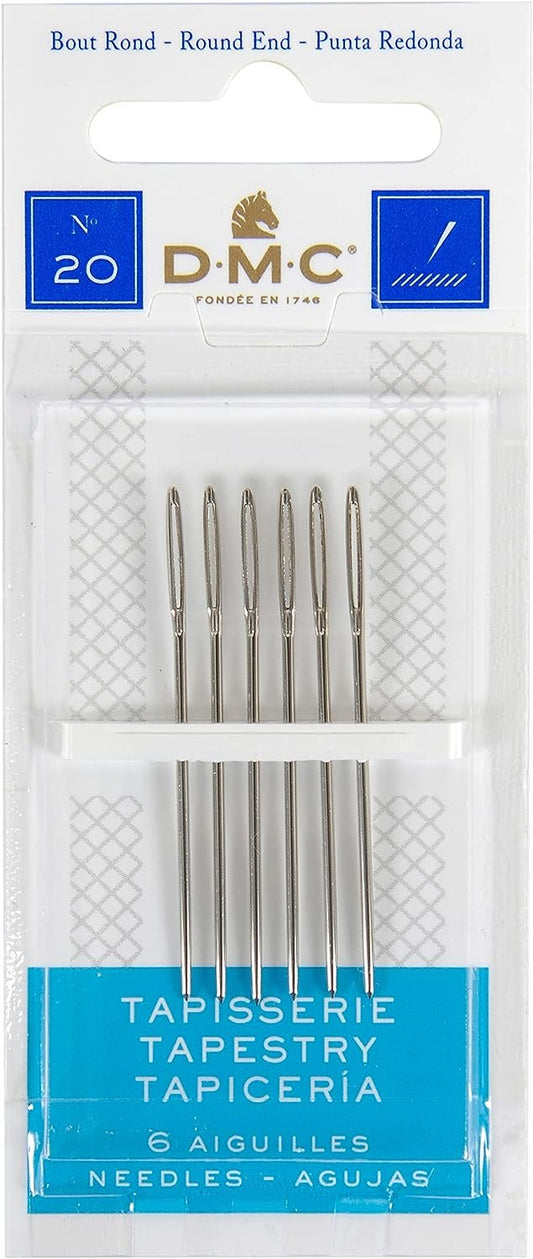 DMC 1767-20 Tapestry Hand Needles, 6-Pack, Size 20