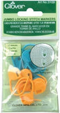 Clover 3109 Jumbo Locking Stitch Markers, blue, orange