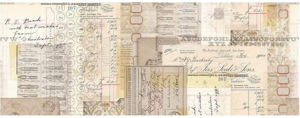 Tim Holtz Idea-Ology Collage Paper Rolls - Travel, Typography and Document - Bundle of Three Rolls