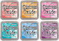 Ranger Tim Holtz Distress Oxide Ink Pads - Abandoned Coral, Wild Honey, Picked Raspberry, Peacock Feathers, Salty Ocean and Seedless Preserves - Bundle of 6 Ink Pads - Set Released June 2017
