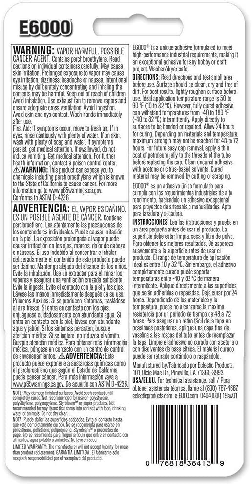 E6000 Adhesive Clear 2oz