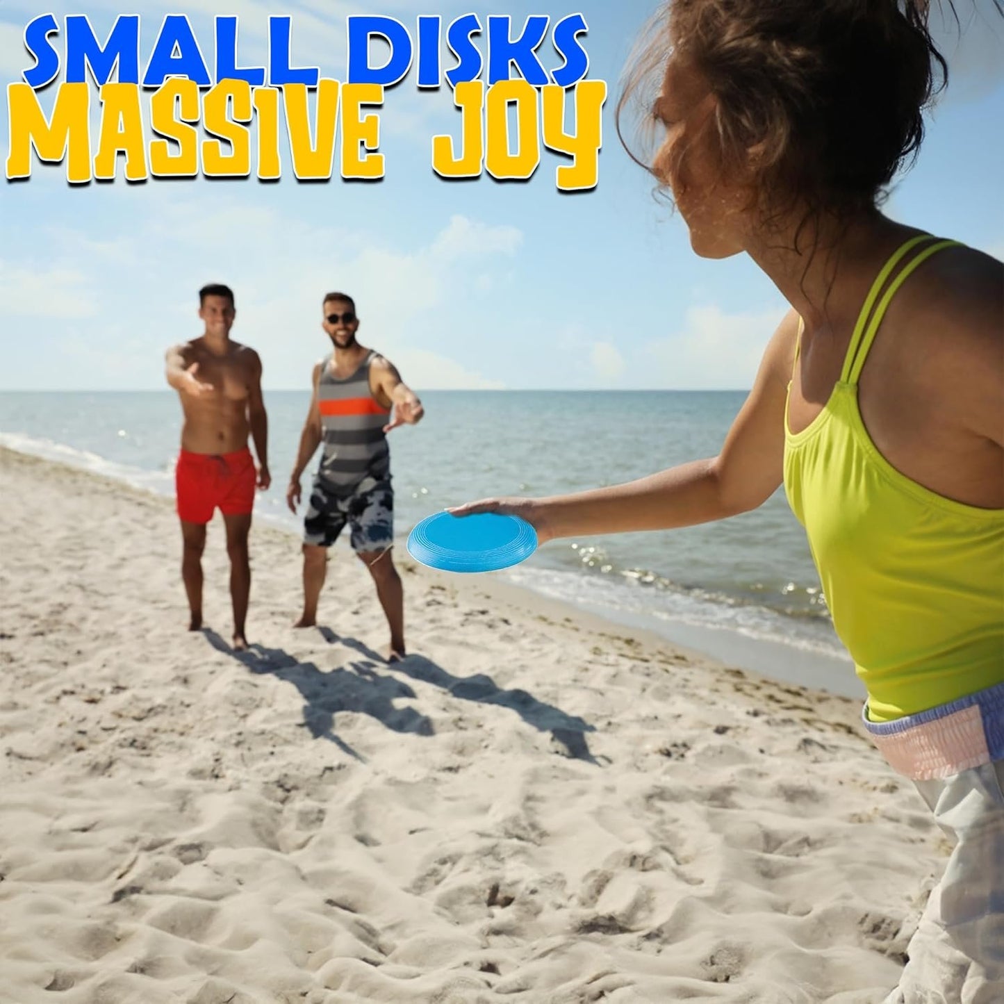 Fun Express Mini Flying Disks (Bulk Set of 72 Saucers) Outdoor Toys for Kids