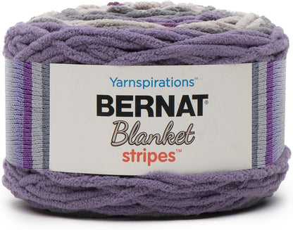 Bernat Blanket Stripes Yarn, 10.5 oz, Gauge 6 Super Bulky Chunky, Foggy Shores