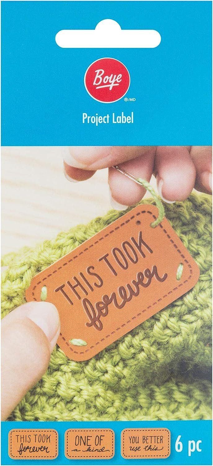 Boye Sarcastic Leather Handmade Labels for Crafts, Knitting, and Crocheting, 6 Pack