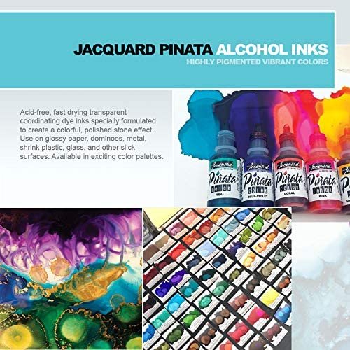 Jacquard Pinata Alcohol Inks Sunset Bundle, Tangerine, Calabaza Oranger, Sangria, Santa Fe Red, Chili Pepper, Senorita Megenta and 10x Pixiss Ink Blending Tools