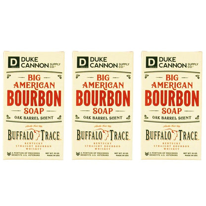 Duke Cannon Supply Co. Big Ass Brick of Soap Bar for Men Special Holiday Edition Big American Bourbon Made w/ Buffalo Trace (Charred Oak Barrel Scent) Multi-Pack - Superior Grade, 10 oz (3 Pack)