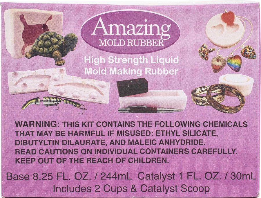 Alumilite Amazing Mold Rubber (0.75 lb 2 Part Kit) Tin-Based, High Strength, Pourable Liquid Silicone Mix for DIY Molding | Mold-Making Material for Casting Resin, Wax, Soap, Plaster, and Clay, Pink