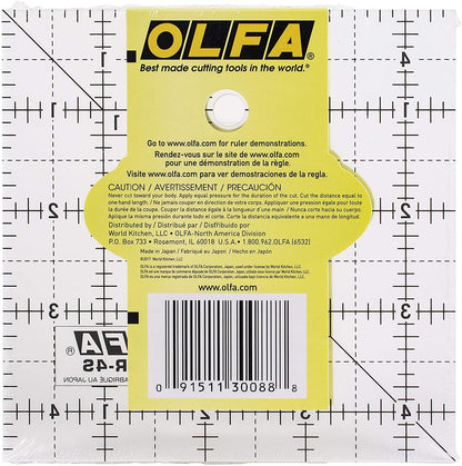 OLFA 1071797 QR-4S 4-1/2-Inch Square Frosted Advantage Acrylic Ruler