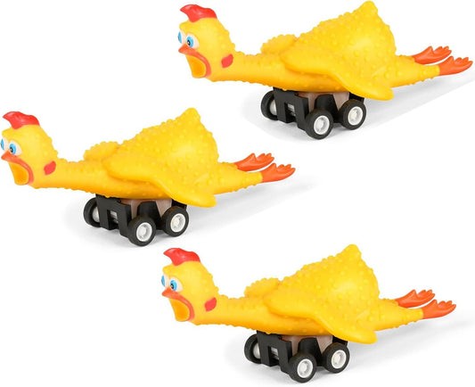 Mcphee Archie Racing Rubber Chickens - 3 Piece Set