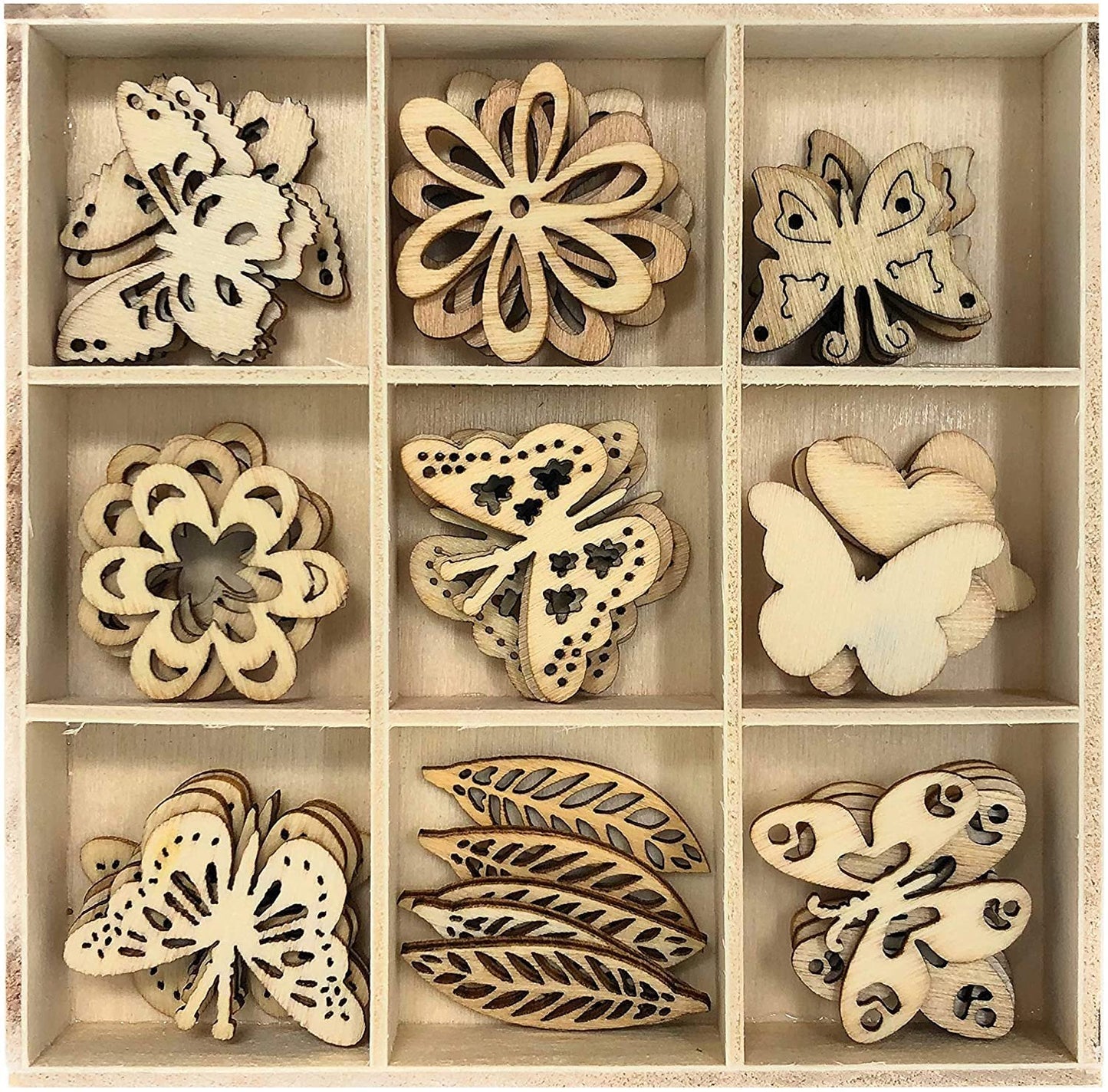 Tim Holtz Idea-Ology Layers-Botanicals 83 Pieces, 3 Rolls Dual-Adhesive Foam Mount Tape, 45 Wooden Finishing Accents, Collage Materials Kit, 131 Pieces Total