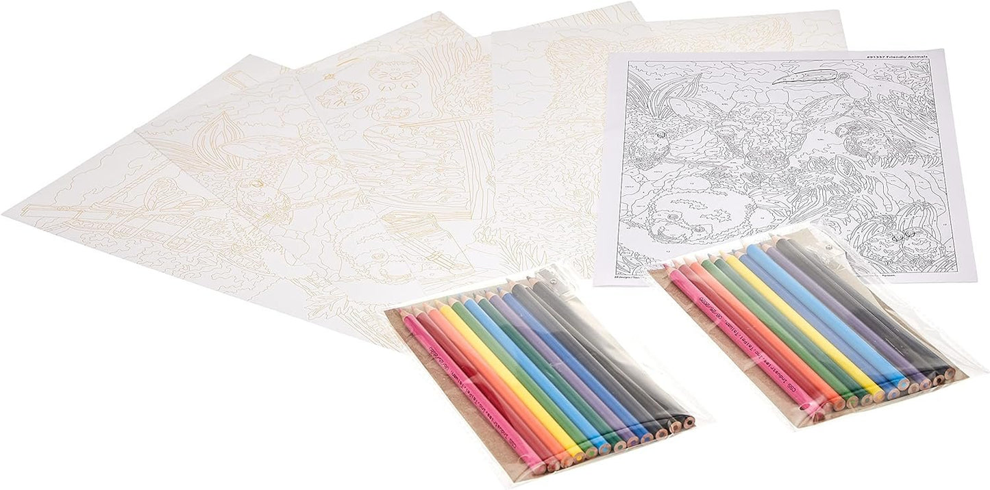 Dimensions Paint by Number, 29 Piece Set, Friendly Animals