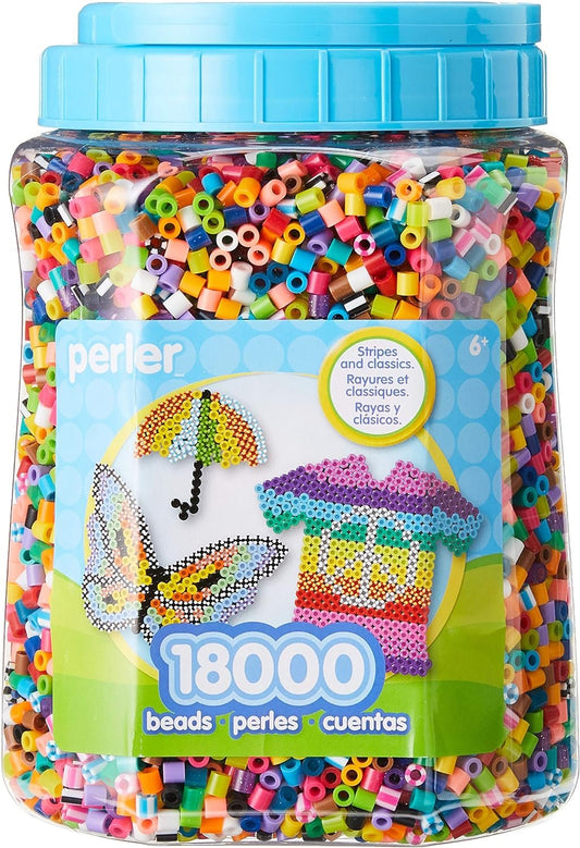 Perler Beads Bulk Assorted Multicolor Fuse Beads for Kids Crafts, Small, 18000 pcs