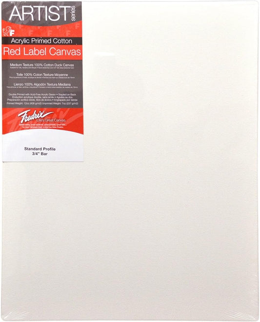 Fredrix 5020 Red Label Stretched Canvas, 14 By 18 Inches, White, 1 Piece