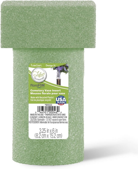 FloraCraft FloraFōM Memorial Vase Insert Green