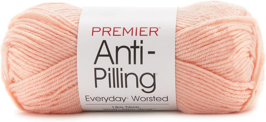 Premier Yarns Anti-Pilling Everyday Worsted Yarn, Soft Acrylic Yarn, Ideal Yarn for Crocheting and Knitting, Machine Washable, 180 yds, Soft Peach
