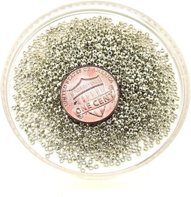 Round Rocaille's Seed Beads Size 15/0 8.2g Duracoat Galvanized Silver 15-4201
