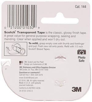 Scotch Transparent Tape 1/2'' X 450'' 1 ea