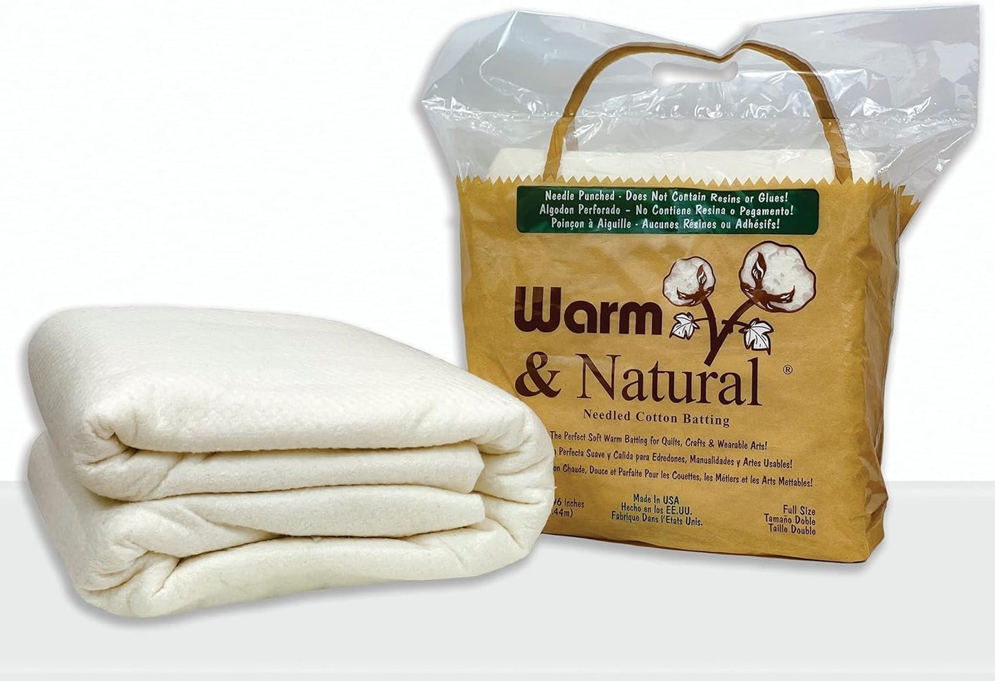 Warm Company Batting Warm & Natural Cotton Batting, Full Size 90"X96"