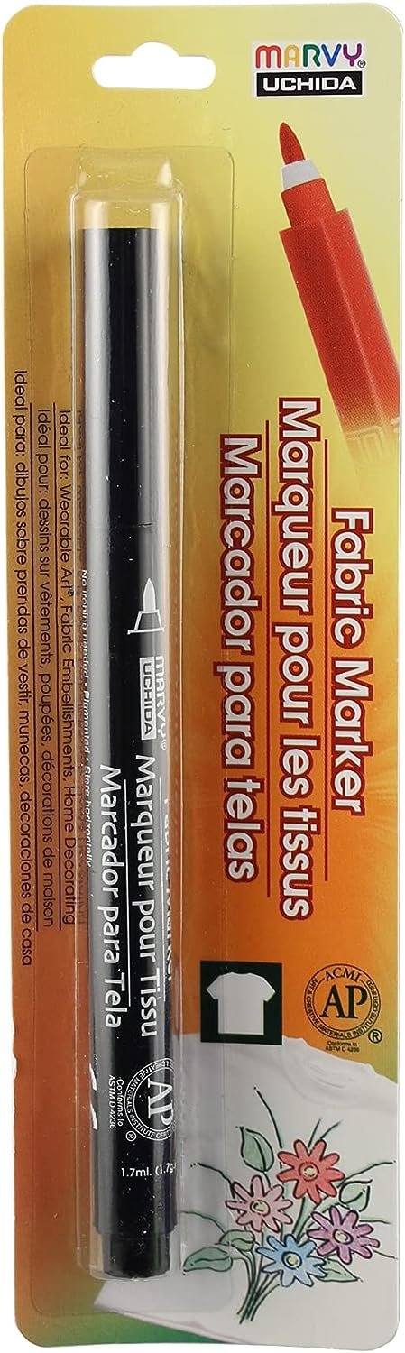 UCHIDA 522-C-1 Marvy Fine Point Fabric Marker, Black