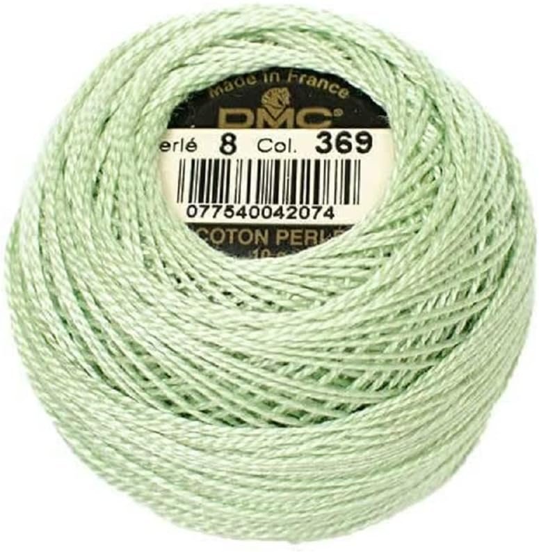 DMC 116 8-369 Pearl Cotton Thread Balls, Very Light Pistachio Green, Size 8