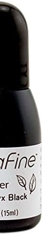 Tsukineko 1/2 Fluid Ounce VersaFine Pigment Inker, Onyx Black