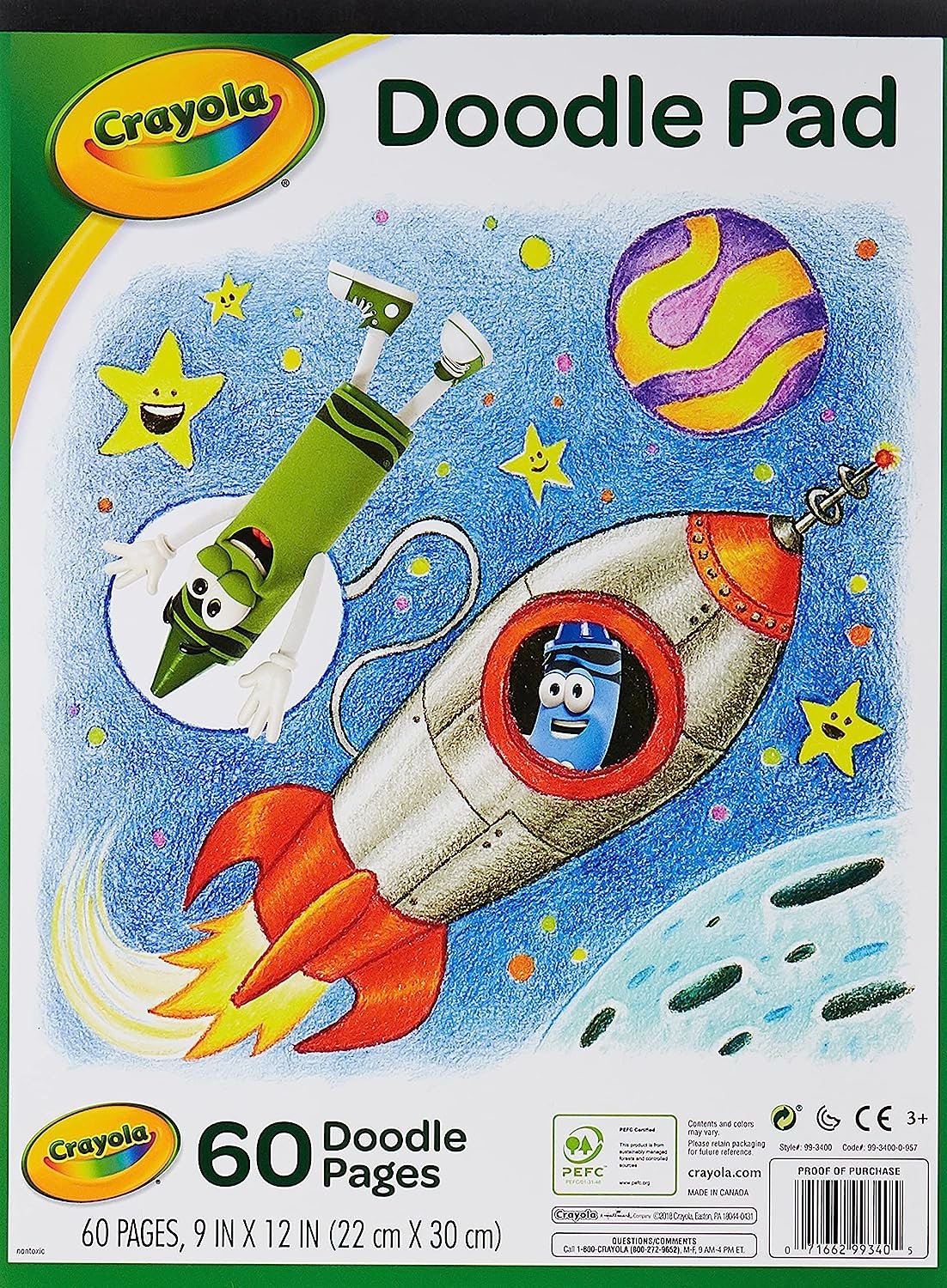 Crayola Doodle Pad, 9 x 12 Inches, 60 Sheets