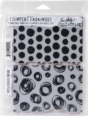 Stampers Anonymous Anon CLING RBBR STAMP SET DOTS/CIRCL, Dots & Circles