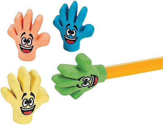 Fun Express Rubber High Five Eraser Toppers (2 dz)