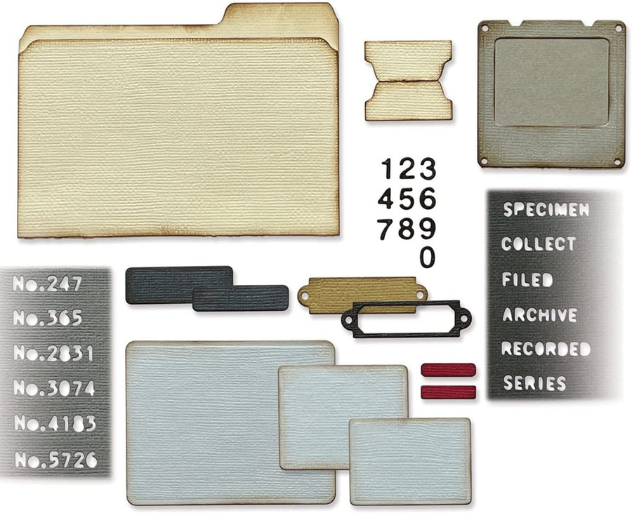 Sizzix Sizzx Thinlits Die Set 54PK Specimen by Tim Holtz | 665930 | Chapter 3 2022, Multicolor