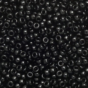 Round Seed Bead Size 15/0 8.2g Opaque Black