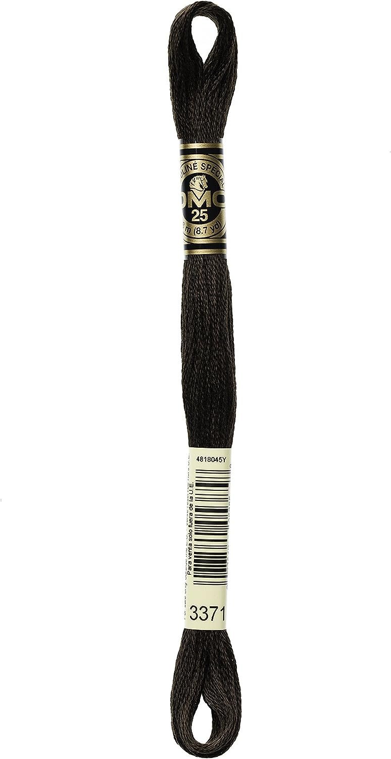 DMC 117-3371 Mouline Stranded Cotton Six Strand Embroidery Floss Thread, Black Brown, 8.7-Yard